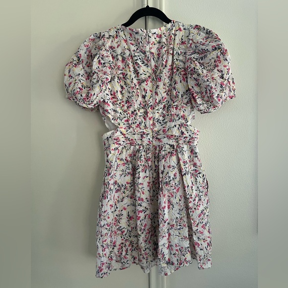 French Connection White Floral Embroidered Cutout Fit & Flare Dress - Picture 3 of 4